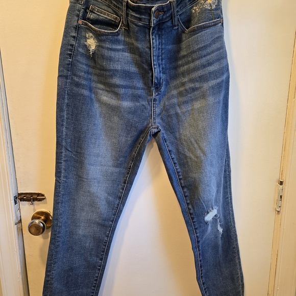 Elegant Judy Blue Jeans with Dandelion Embroidery - Picture 3 of 3